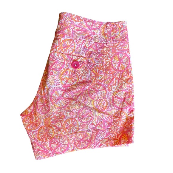 Lily Pulitzer Pink Orange and white printed shorts womens size 0 - Picture 6 of 9